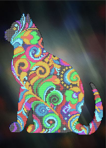 КБ-446 Схема для вышивания бисером ТМ Наследие "Кот защиты"