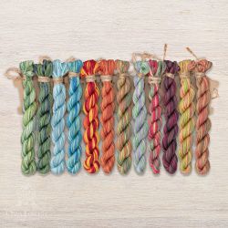 НМул-ЛК154-2322 Набор ниток OwlForest для схемы «Лоскутный календарь» (ПНК) 32, 36 каунт в 2 нити, 40 каунт в 1 нить