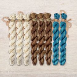 НМул-ИМЧ170-2282-3 Набор ниток OwlForest для схем «Индейские мотивы» (ПНК) 3 цвета «Черепаха» 28 каунт в 2 нити