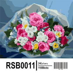 RSB0011 "Бело-розовый букет" картина по номерам (Paintboy)