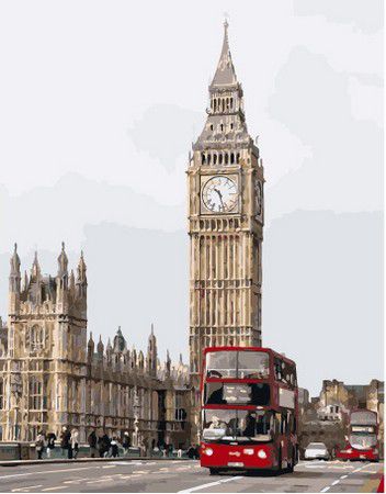 PKC 46014 Картина по номерам Paintboy "Красные автобусы Лондона"