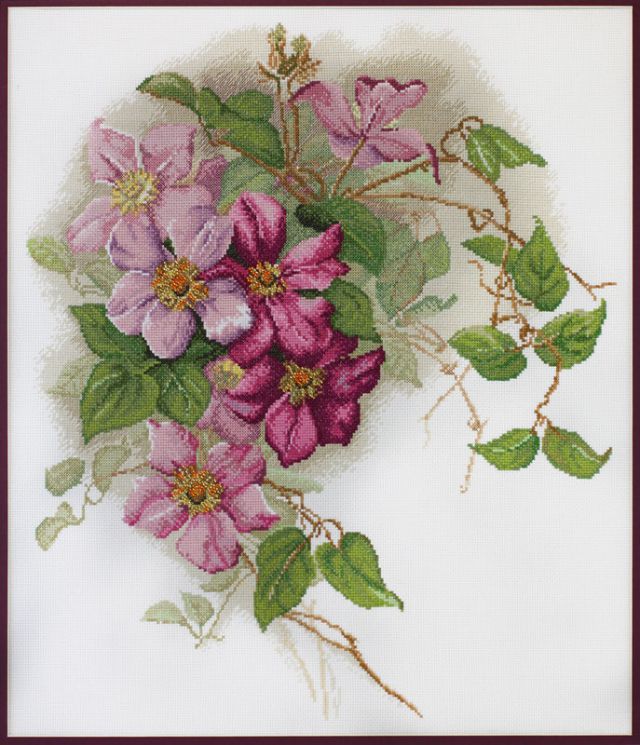 06.002.19 Набор для вышивания Марья Искусница "Клематисы" по картине П. Лонгпре