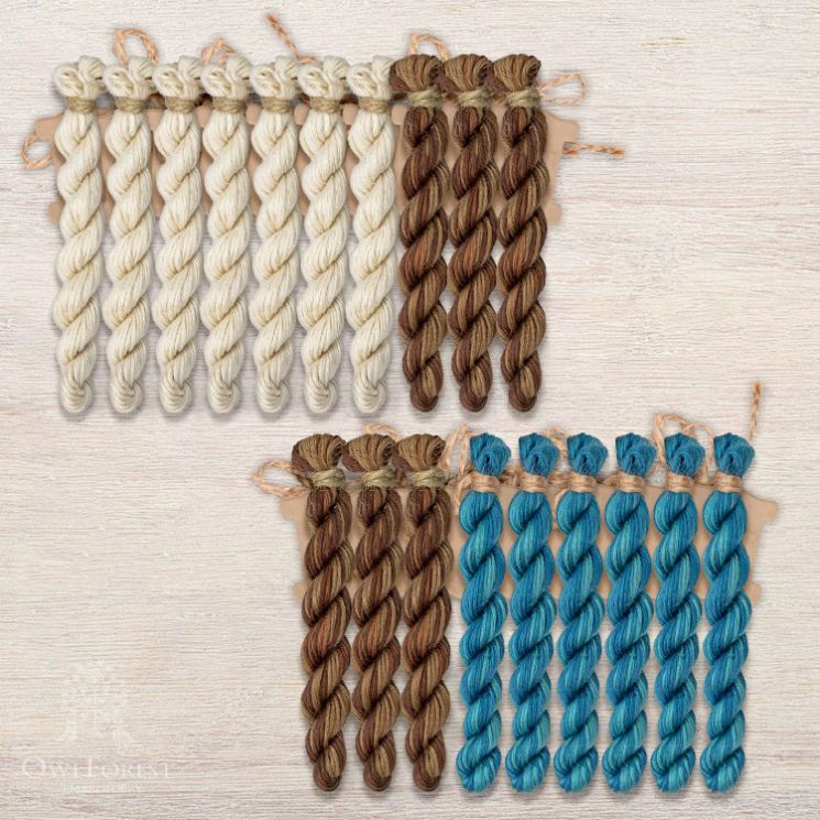  Набор ниток OwlForest для схем «Индейские мотивы» (ПНК) 3 цвета «Змей» 28 каунт в 2 нити НМул-ИМЗ173-2282-3