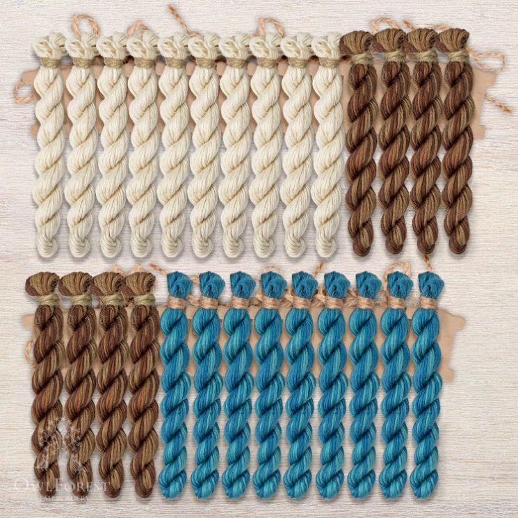  Набор ниток OwlForest для схем «Индейские мотивы» (ПНК) 3 цвета «Змей» 28 каунт в 3 нити НМул-ИМЗ173-2283-3