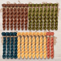 НМул-ИМЗ173-2283-5 Набор ниток OwlForest для схем «Индейские мотивы» (ПНК) 5 цветов «Змей» 28 каунт в 3 нити