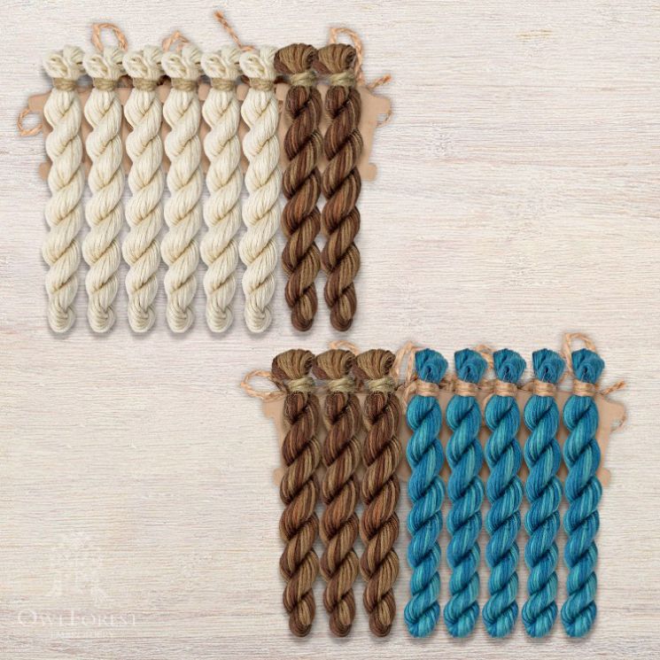 Набор ниток OwlForest для схем «Индейские мотивы» (ПНК) 3 цвета «Змей» 32 каунт в 2 нити НМул-ИМЗ173-2322-3 