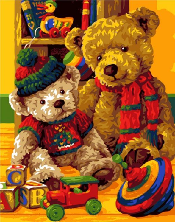 Картина по номерам Paintboy "Плюшевые мишки" GX6533