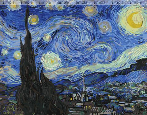 GX 4756 Картина по номерам PAINTBOY "Звездная ночь (Ван Гог)" 