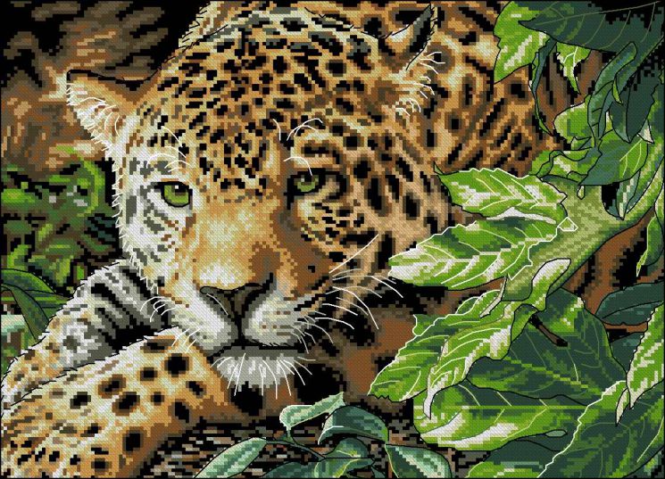 Набор для вышивания крестом ГЕЛИОС "Леопард" АА-020