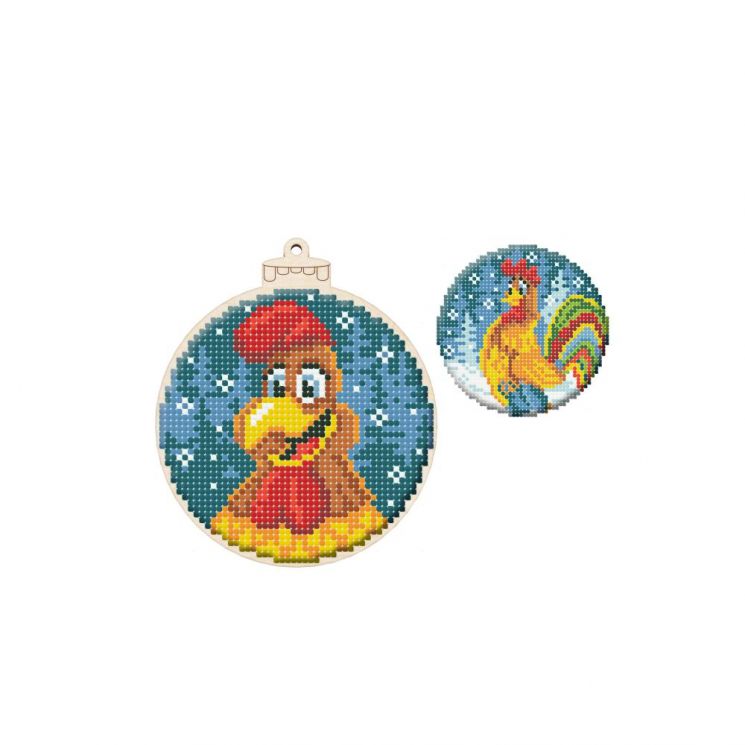 Набор для вышивания WoodStitch "Новогодний шар. Петушок", 10*10, BK-018