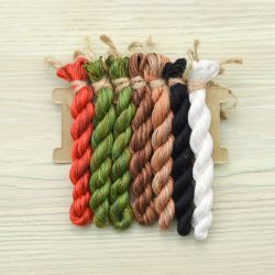 НМул-МНГ-2322 Набор ниток OwlForest для бесплатной схемы «Медвежий Новый год» (ПНК) 28, 32, 36 каунт