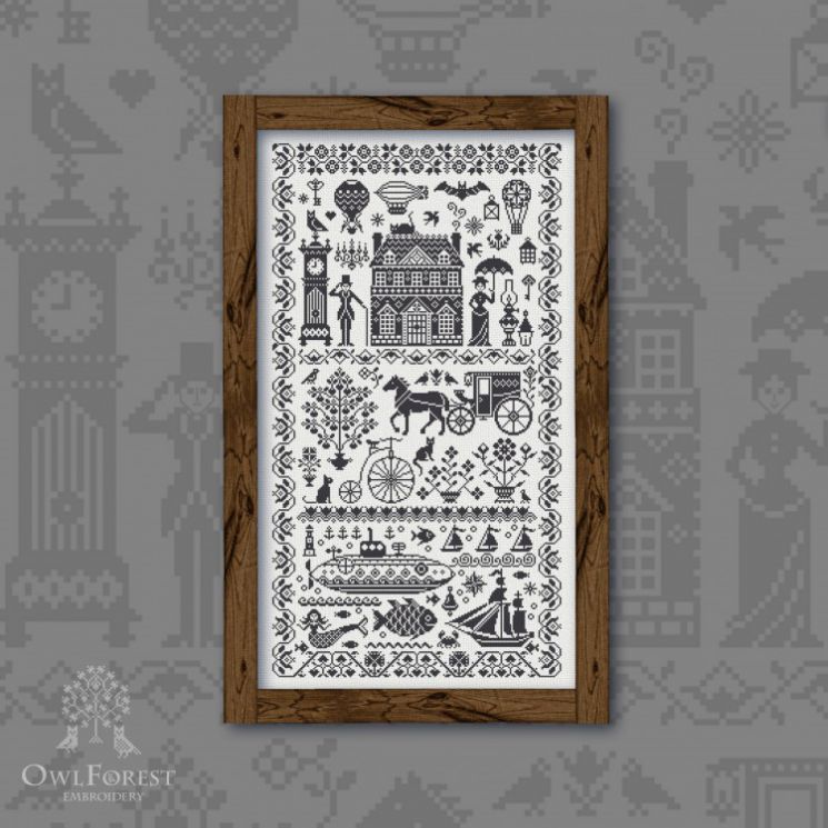 Схема для вышивания OwlForest «Черный винтаж» 0153-ЧВ-С