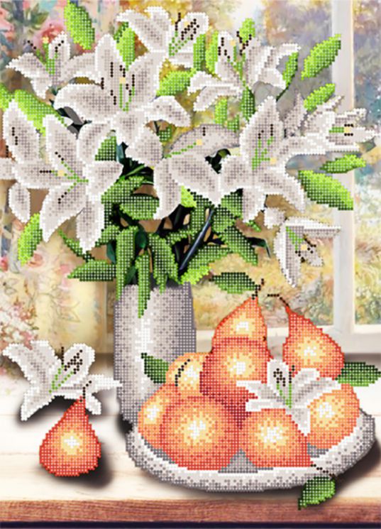 КБ-397 Схема для вышивания бисером ТМ Наследие "Лилии и груши"