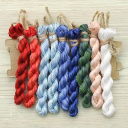 НМул-Снгч-3282 Набор ниток OwlForest для для схемы «Снегурочка» (DMC) 28 каунт в 2 нити