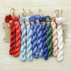 НМул-Снгч-3283 Набор ниток OwlForest для для схемы «Снегурочка» (DMC) 28 каунт в 3 нити