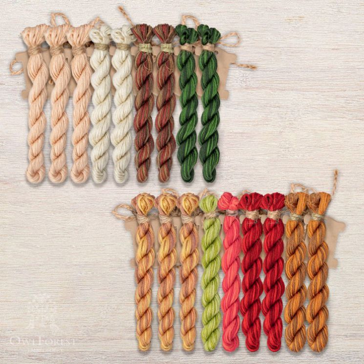 Набор ниток OwlForest для схемы «Пряничный город» (ПНК) 32 каунт в 2 нити НМул-ПГ124-2322 