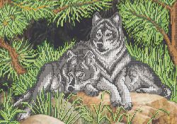 КБ-180 Схема для вышивания бисером ТМ Наследие "Волки на камнях"