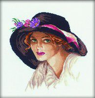 М073 Набор для вышивания РТО "Девушка в чёрной шляпе"