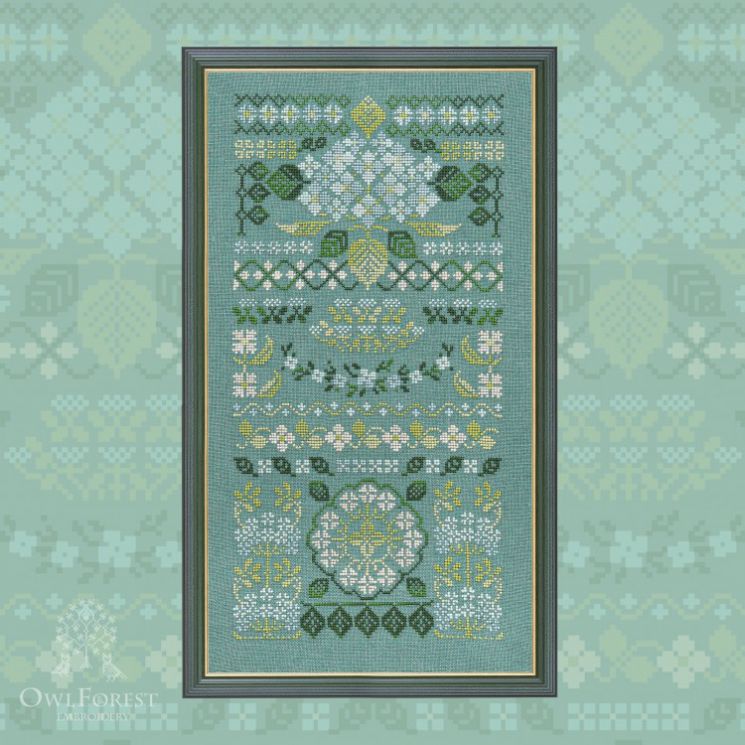 0135-ГГ-С Печатная схема Совиный лес «Голубая гортензия»