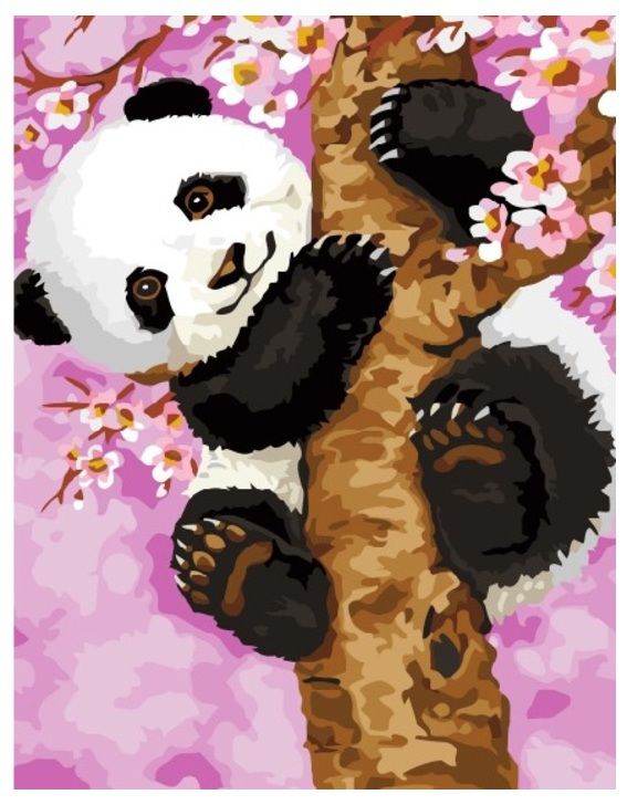 EX 5695 Картина по номерам Paintboy "Панда на дереве"