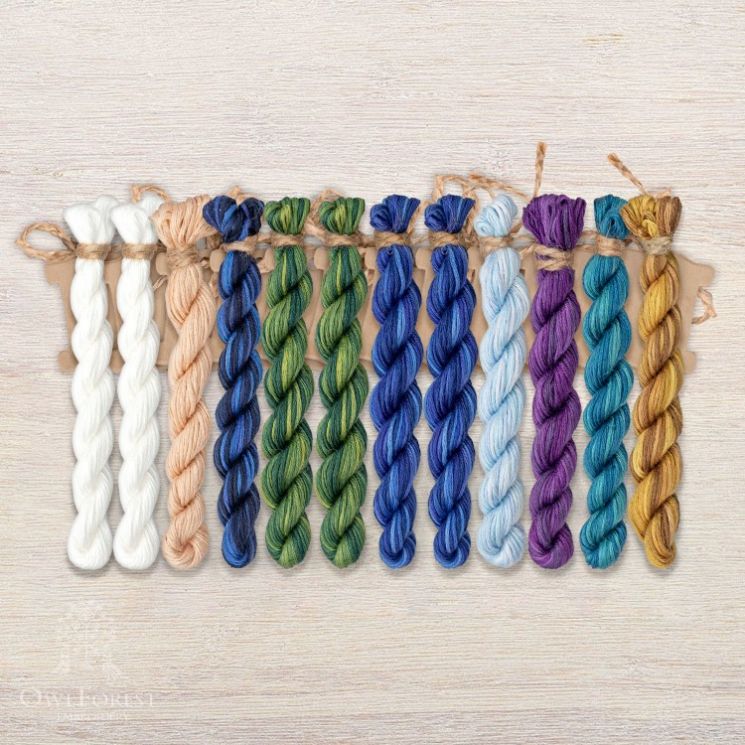 Набор ниток OwlForest для схемы «Лебединое озеро» (ПНК) 28 каунт в 2 нити НМул-ЛО059-2282