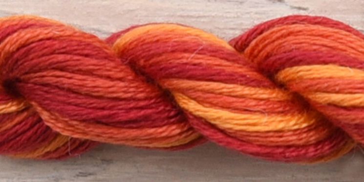 2516 Нитки ручного окрашивания OwlForest на основе ПНК, пасма 8 метров, Бархатцы