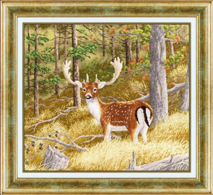 ДЖ-045 Набор для вышивания Золотое Руно "Лесной олень"
