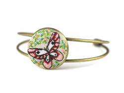 СШ-025 Набор для вышивания Золотое Руно "Браслет "Бабочки №4" (набор в технике микровышивки)