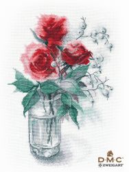 1353 Набор для вышивания Овен "Розы и снежноягодник"
