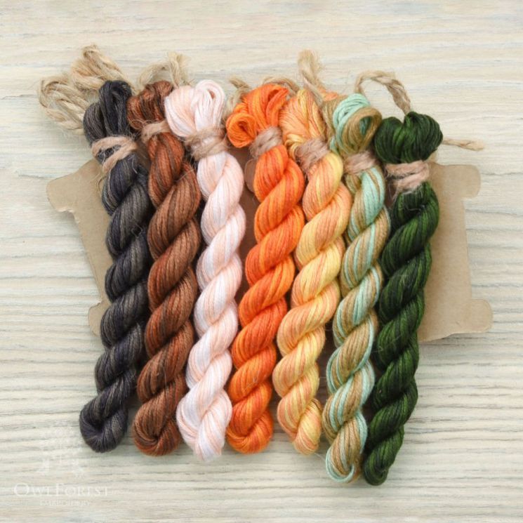 Набор ниток OwlForest для схемы «Тыковки» (ПНК) 28, 32 каунт в 2 нити НМул-Ткв-2282 