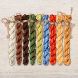 НМул-МЛНБК208-2322 Набор ниток OwlForest для схемы «Маленький лесной народец. Божьи коровки» (ПНК)