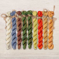 НМул-МЛНЗ177-2283 Набор ниток OwlForest для схемы «Маленький лесной народец. Змейки» (ПНК) 28 каунт в 3 нити