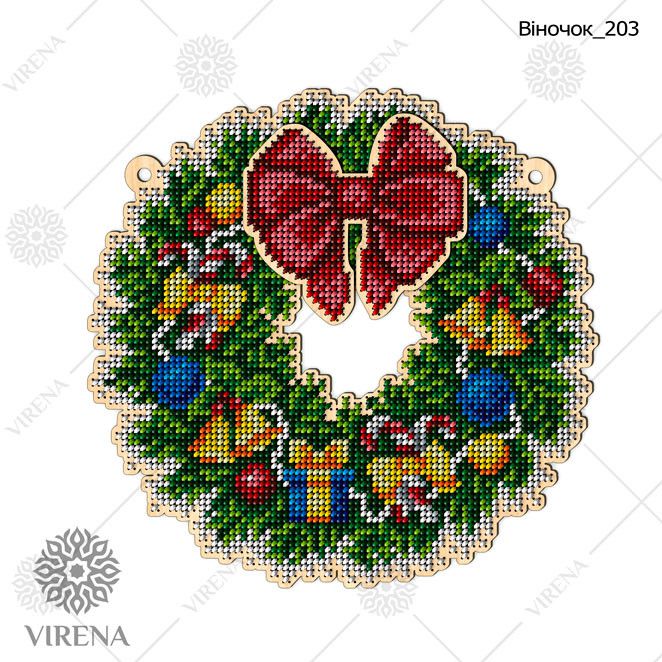 Набор для вышивания бисером по дереву Virena, 18х17,6, ВЕНОК-203