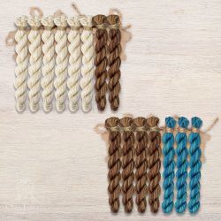 НМул-ИМР168-2283-3 Набор ниток OwlForest для схем «Индейские мотивы» (ПНК) 3 цвета «Рыбы» 28 каунт в 3 нити