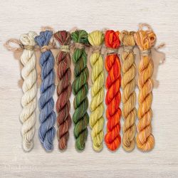 НМул-МЛНЗ177-2322 Набор ниток OwlForest для схемы «Маленький лесной народец. Змейки» (ПНК) 28, 32, 36 каунт в 2 нити, 40 каунт в 1 нить