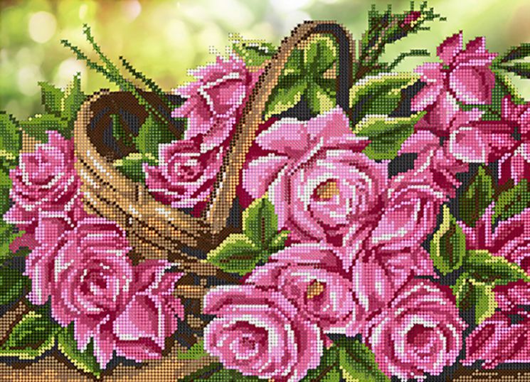 КБ-320 Схема для вышивания бисером ТМ Наследие "Розы в корзине"