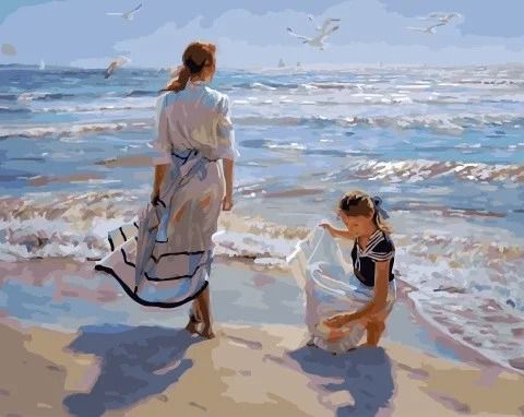 Картина по номерам Paintboy "Девушки у моря" МСА616