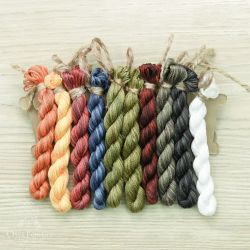 НМул-Снч-3283 Набор ниток OwlForest для схемы «Синички» (DMC) 28 каунт в 3 нити