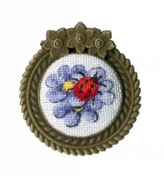СШ-017 Набор для вышивания Золотое Руно "Брошь Божья коровка"