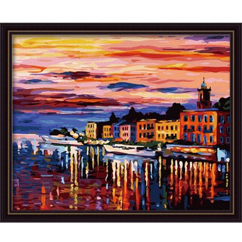 Картина по номерам Mengley "Вечерний морской городок" MG039 